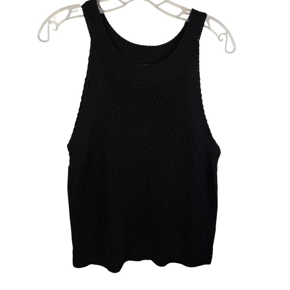 Nine West Sweater Halter Tank Top Black Knit Goth Grunge E-girl Cybercore Sz XL